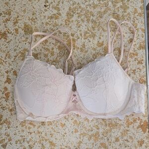 Auden Lace Bra - Cream and Pink